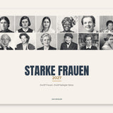 Titelblatt des Wandkalenders „Starke Frauen 2027“ mit den Porträts aller zwölf Frauen