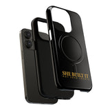 "She Built It – Not Your Credit" - Minimalistische magnetische iPhone-Hülle