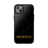 "She Built It – Not Your Credit" - Minimalistische magnetische iPhone-Hülle