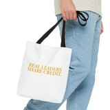 "Real Leaders Share Credit" – Tote Bag über Leadership & Verantwortung