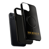 "She Built It – Not Your Credit" - Minimalistische magnetische iPhone-Hülle