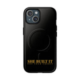 "She Built It – Not Your Credit" - Minimalistische magnetische iPhone-Hülle