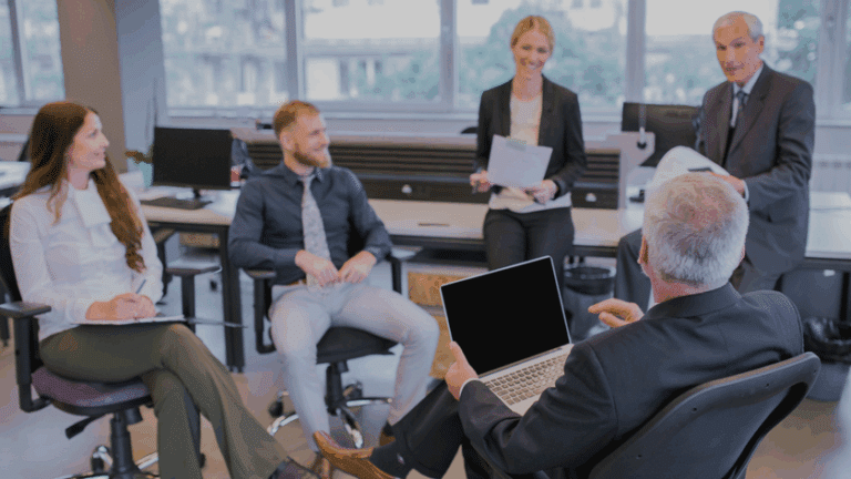 COACHING A team talking about strategy